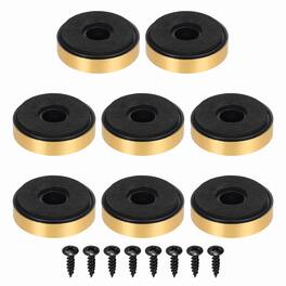Unique Bargains - 8pcs Speaker Isolation Feet, 40x10mm Plastic Foam Shock Absorption Pad Anti Vibration for Amplifier HiFi - Gold