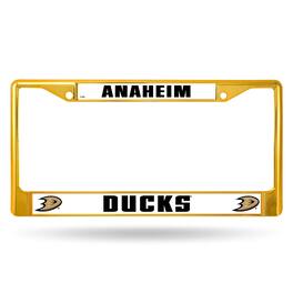 Rico Industries - Anaheim Ducks NHL Gold Painted Chrome Metal License Plate Frame - Multi