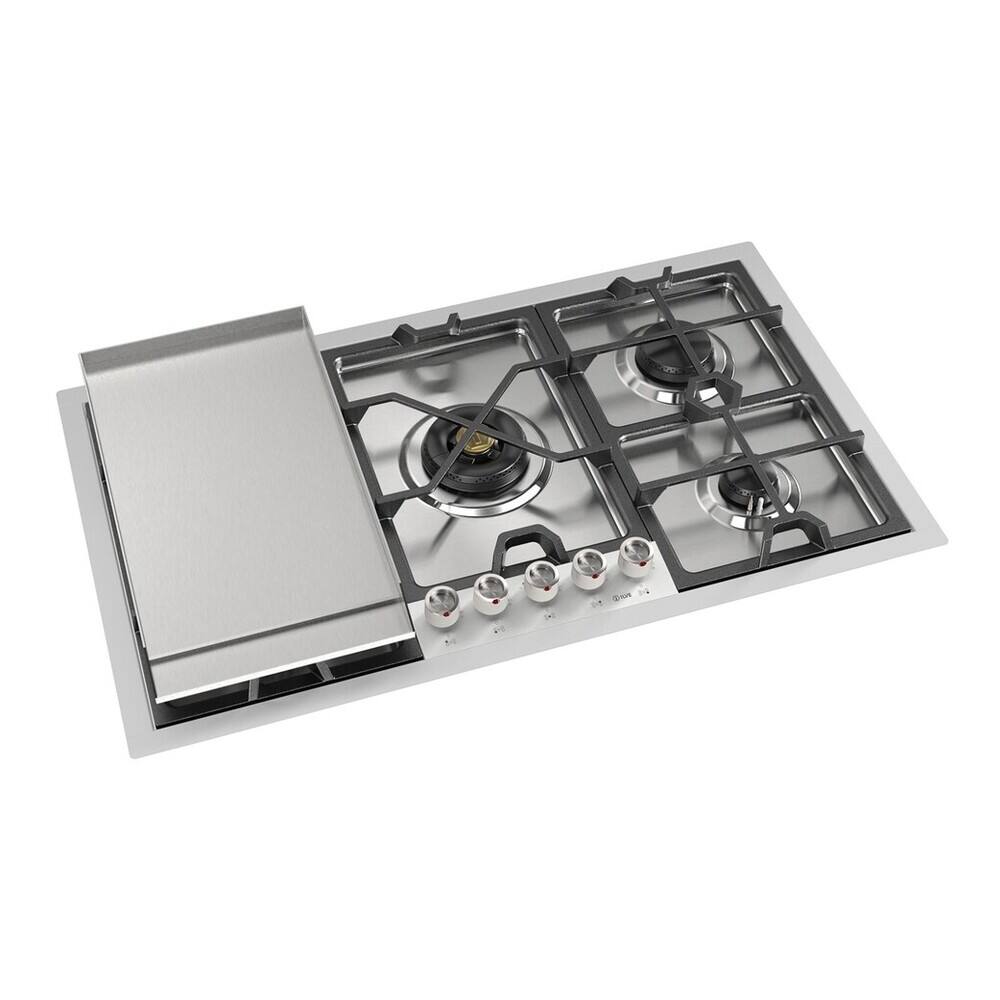 Alt View 2. ILVE - ILVE Panoramagic 36 inch Built-In Gas Cooktop with 5 Burners + Griddle (Natural Gas, Stainless Steel) - Stainless Steel.