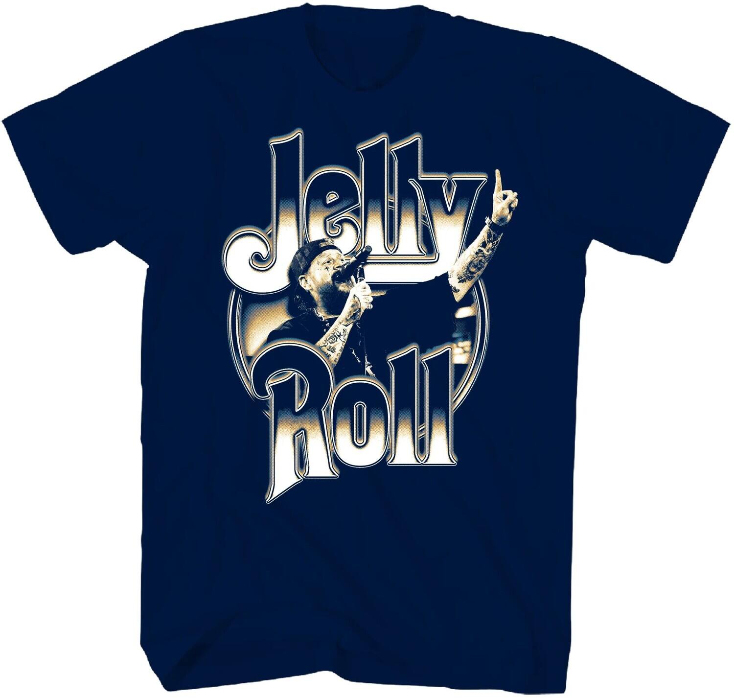 Front. PopMarket - Jelly Roll - Jelly Roll - Number 1 T-Shirt - 2XL Navy TS0102JLRA5   - APPAREL - Multicolor.
