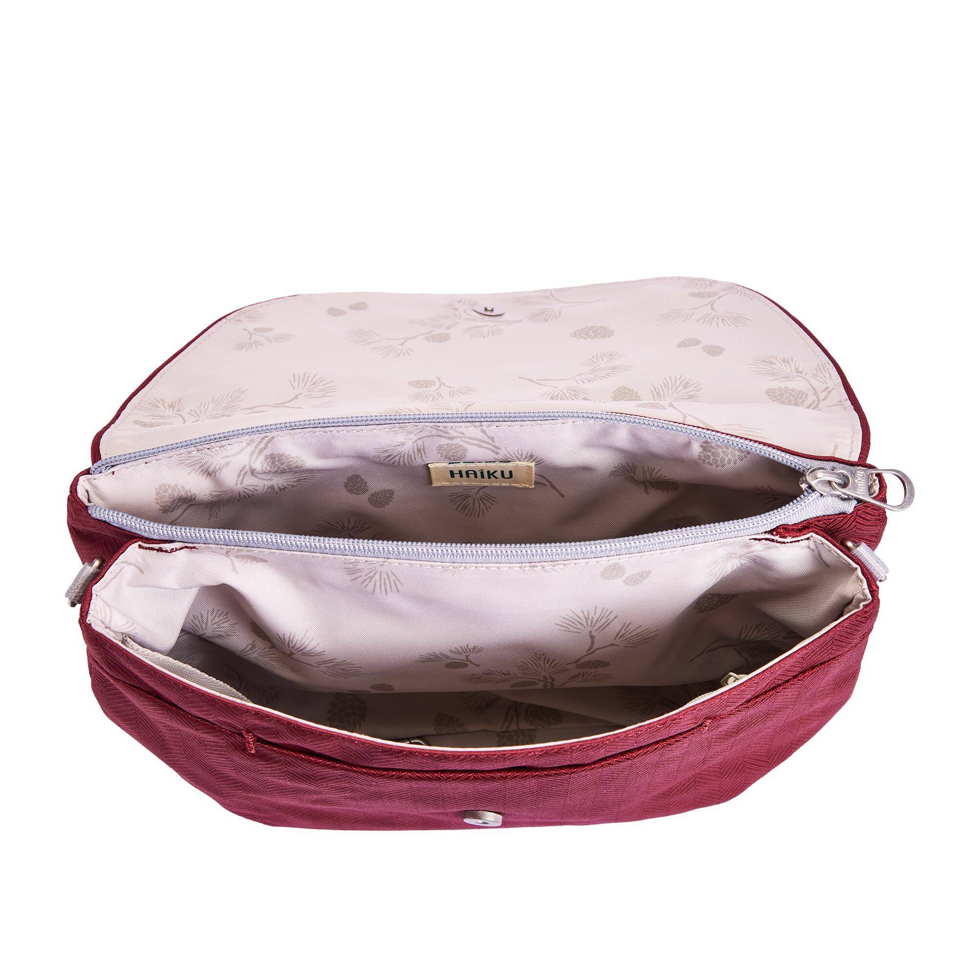 Back. Haiku - Haiku Bliss RFID Blocking Crossbody Saddle Bag - Rosewood.