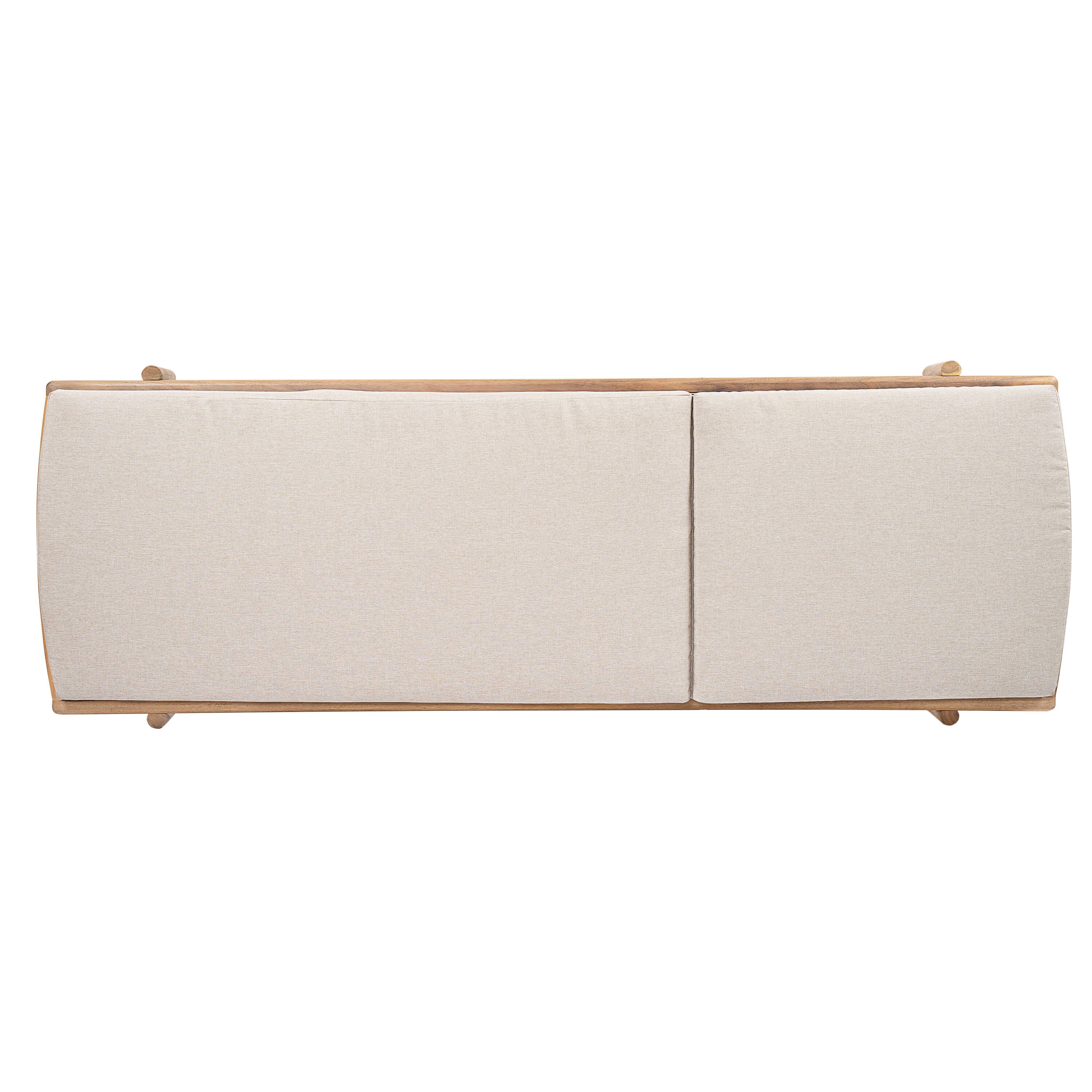 Alt View 4. Mondawe - Set of 2 Acacia Wood Chaise Lounge With Cushion - Teak+ Beige.