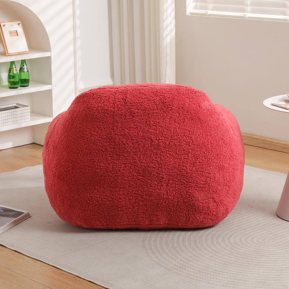 Alt View 4. Trinkets Crazed - Beanbag Chair Bean Bag Chairs for Adults Bean Bags Giant Bean Bag Sofa with Spacious Cushion - rose red.