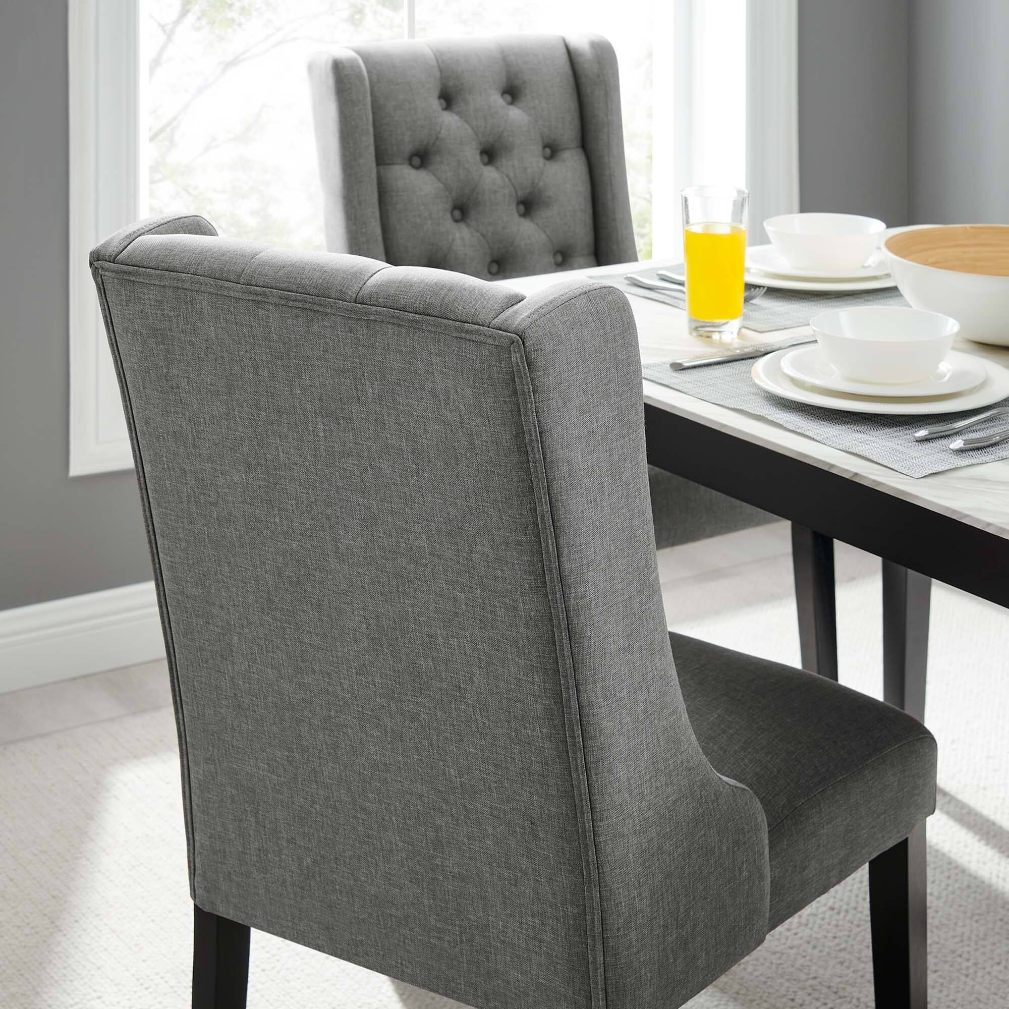 Alt View 4. Modway - Baronet Button Tufted Fabric Dining Chair by Modway - Gray.