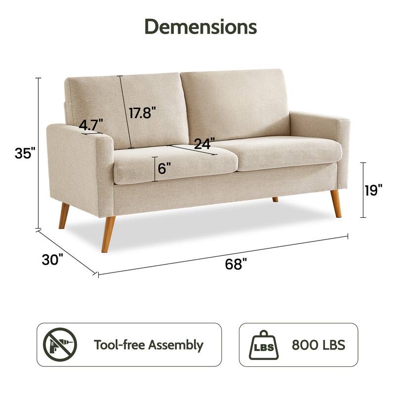 Dimensions: 35" x 4.7" x 17.8" x 6" x 24" x 19" x 30" x 68"  
Tool-free Assembly  
Weight Capacity: 800 LBS