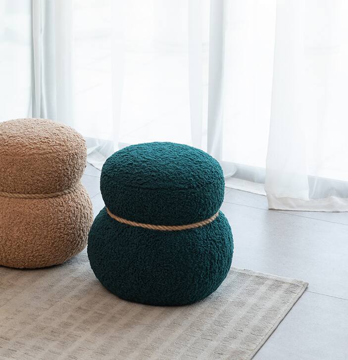 Left. GOODSILO - Adorable Plush Snowman Stool with Soft Cushion - Compact Seating Solution for Home Decor and Play Areas - Blackish Green.