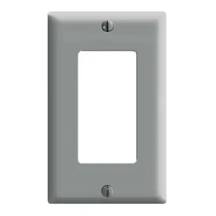 Front. Leviton - Leviton Decora Gray 1 gang Thermoset Plastic Decorator Wall Plate 1 pk - Gray.