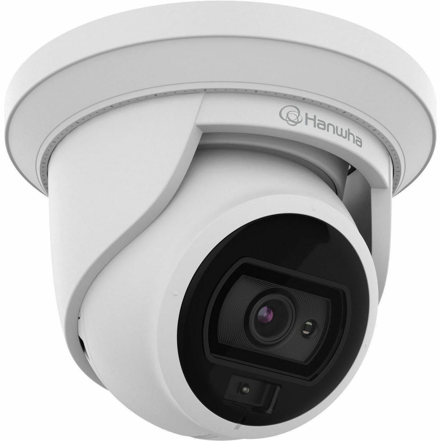 Alt View 3. Samsung - Wisenet 4 Megapixel Network Camera - Color - Turret - White - H.265, H.264, MJPEG - 3 mm Fixed Lens - 30 fps - IP66 - White.