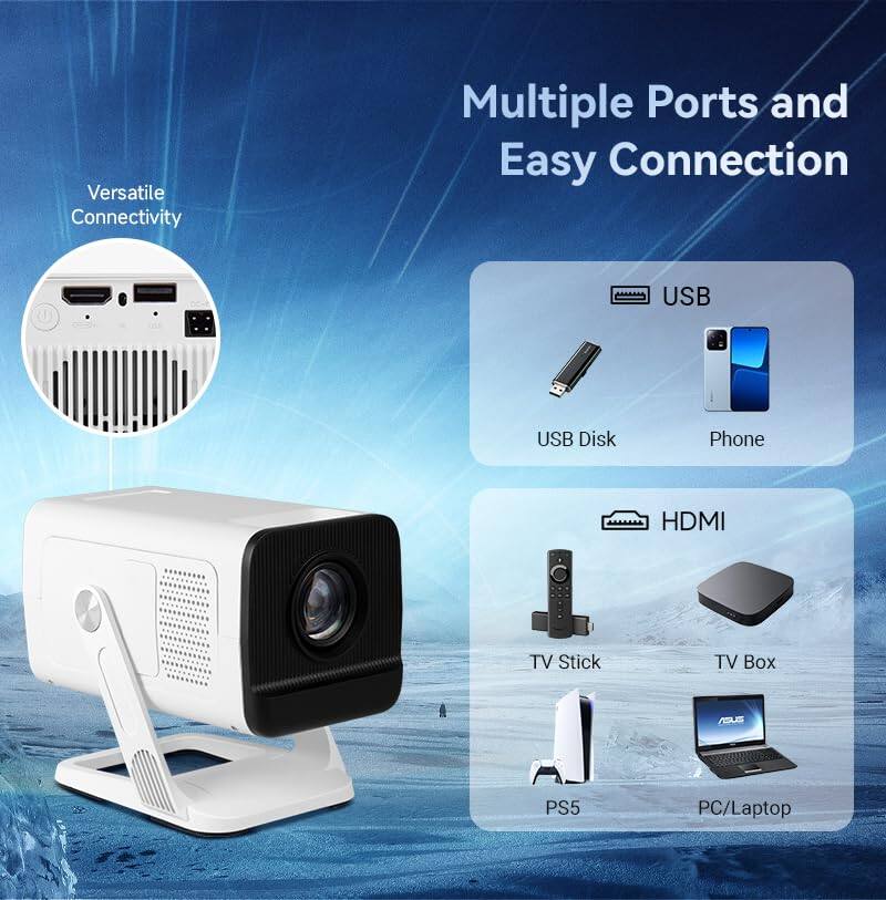 Versatile Connectivity

Multiple Ports and Easy Connection

USB
- USB Disk
- Phone

HDMI
- TV Stick
- TV Box
- PS5
- PC/Laptop