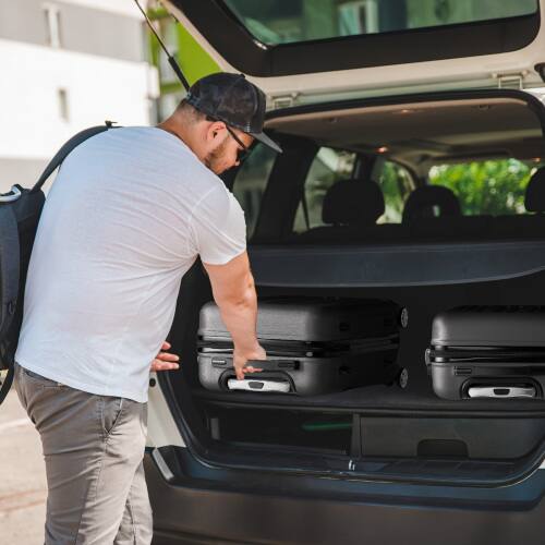 Alt View 8. Winado - 20"24"28" Trolley Case 3-Piece ABS Hardside Luggage Suitcase Set with Spinner Wheels & TSA Lock for Travel Business - Dark Gray.