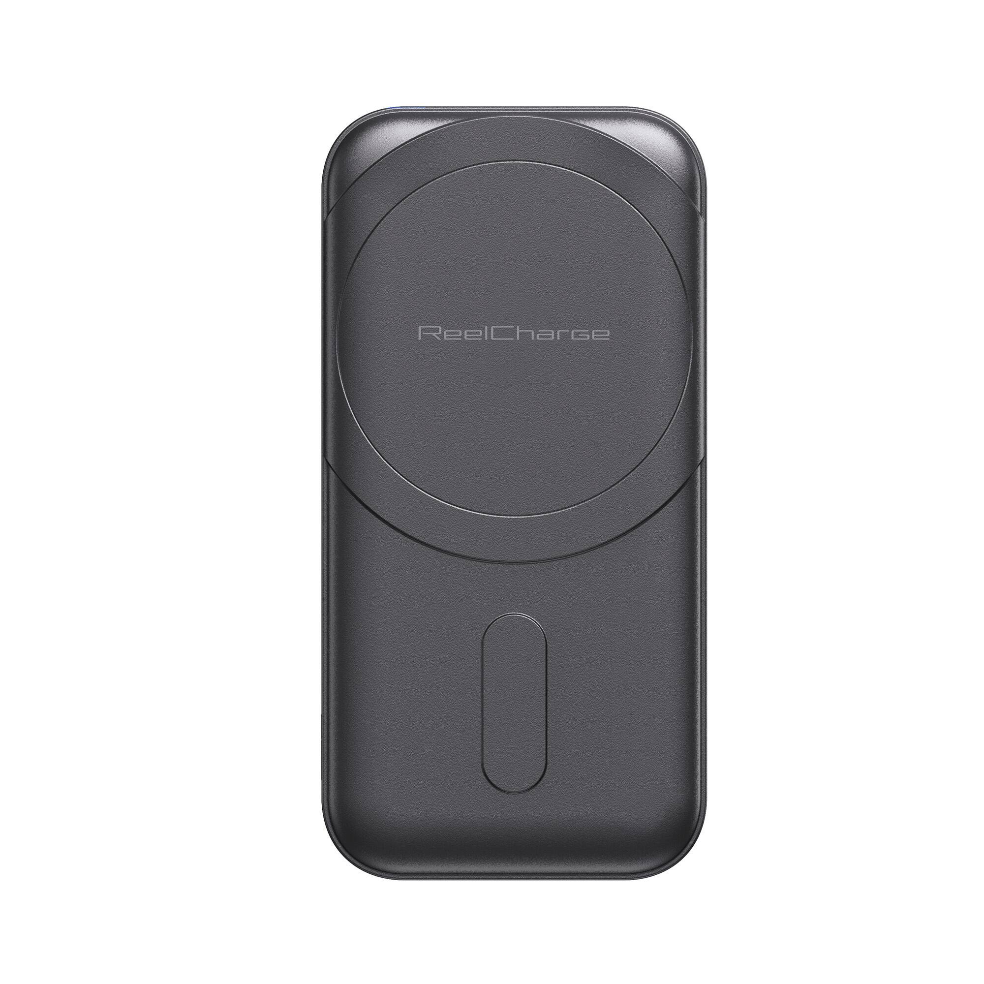 Left. ReelCharge - ReelCharge 5,000 mAh 65W Power Bank Fusion 5K 65W Wall Charger 5000mAh (Black).