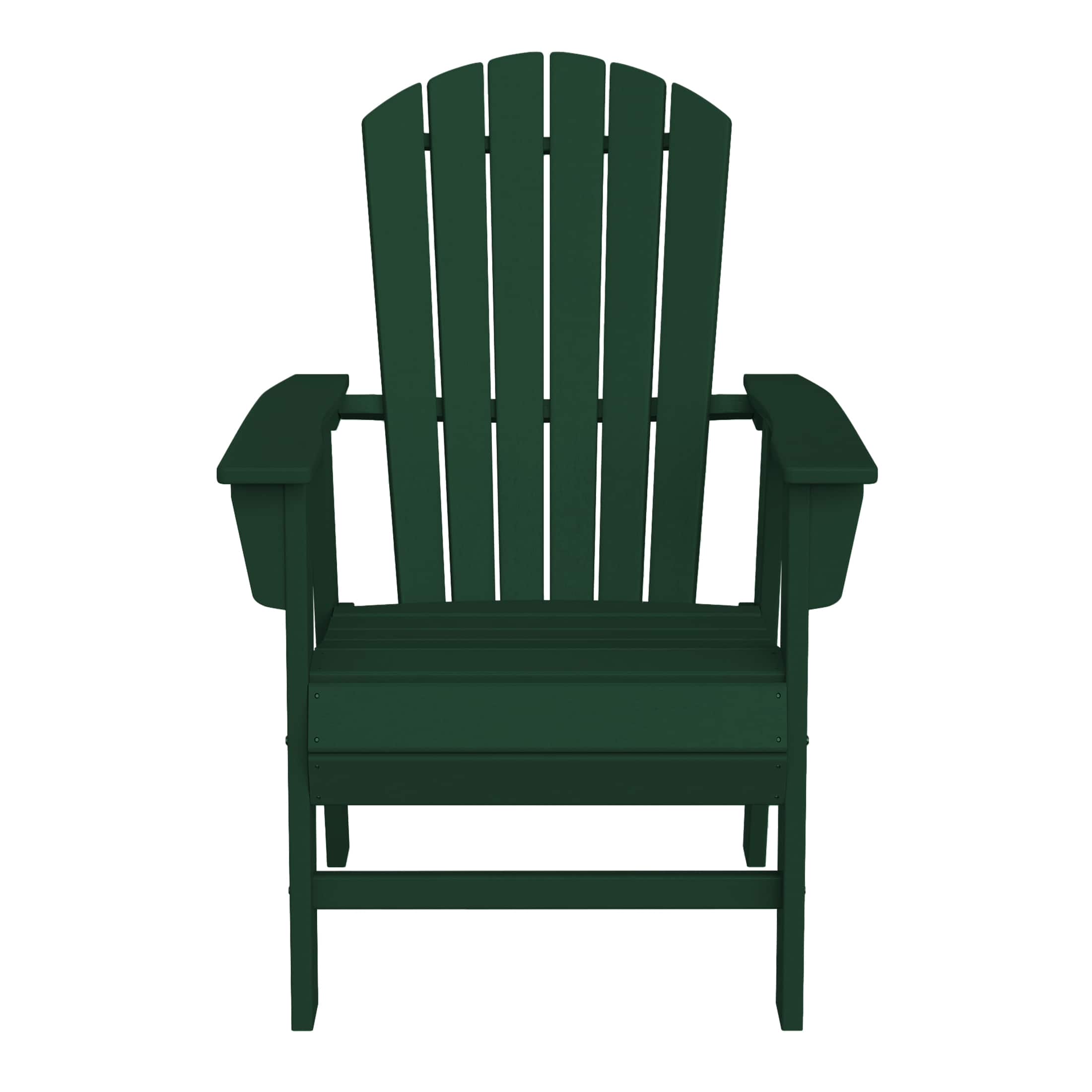 WestinTrends - Dylan Outdoor Patio Shell-back Adirondack Dining Chair Weather Resistant - Dark Green