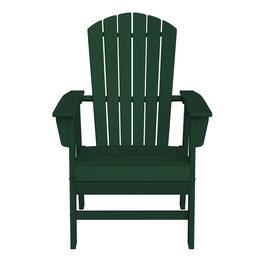 WestinTrends - Dylan Outdoor Patio Shell-back Adirondack Dining Chair Weather Resistant - Dark Green