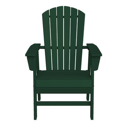 Front. WestinTrends - WestinTrends Dylan Outdoor Patio Shell-back Adirondack Dining Chair Weather Resistant - Dark Green.