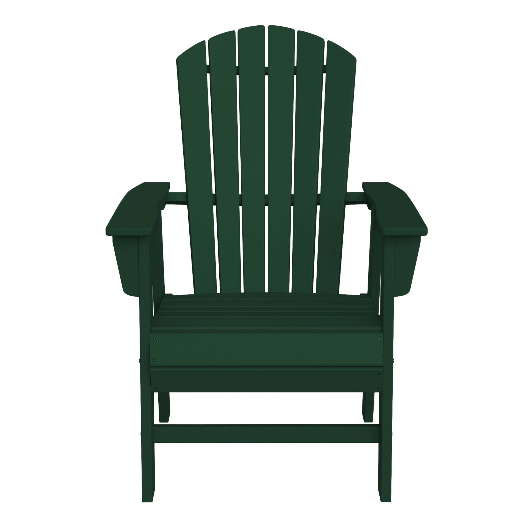 Front. WestinTrends - WestinTrends Dylan Outdoor Patio Shell-back Adirondack Dining Chair Weather Resistant - Dark Green.
