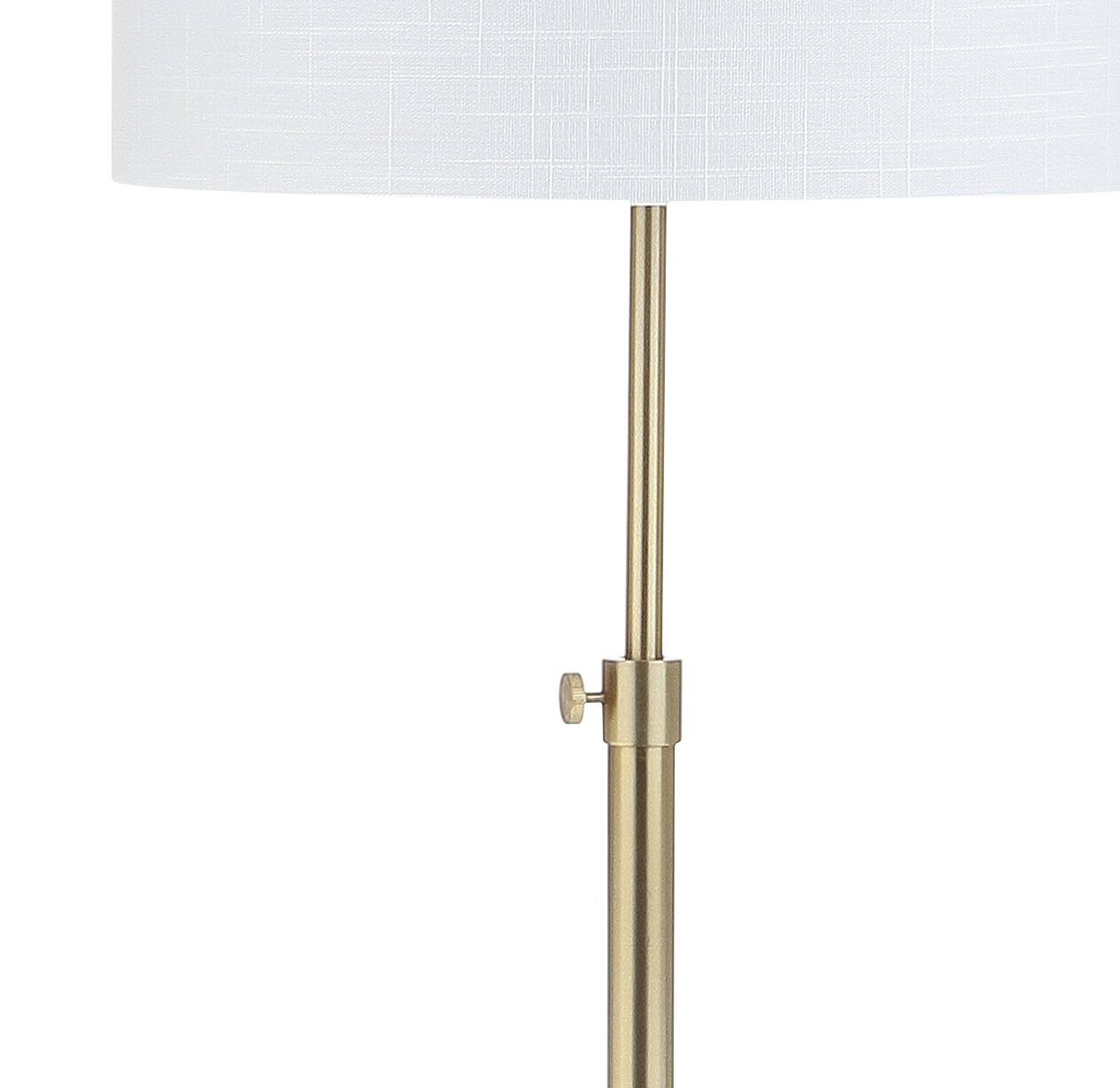 Alt View 4. Jonathan Y - June 65" Adjustable Metal/Marble LED Floor Lamp, Brass - Brass Gold/White.