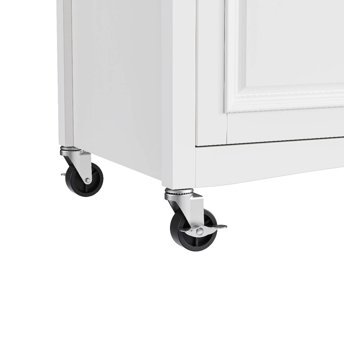 Alt View 6. Loheer - Loheer 52 inch kitchen island with drop leaf white rolling kitchen cart with spice rack - White.