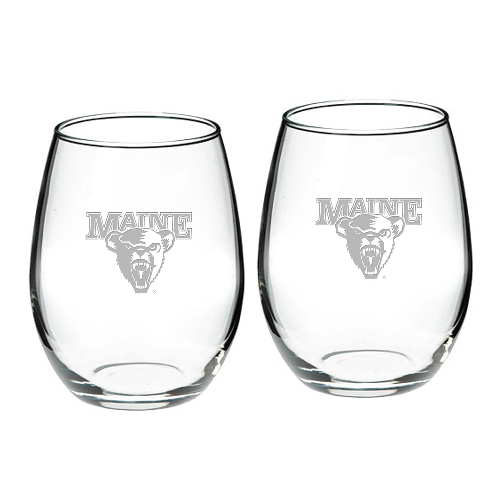 Photos - Glass Jardine - Maine Black Bears 2-Piece 21oz. Stemless Wine  Set - Multicolor 4604762