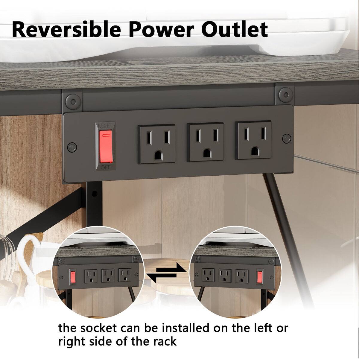 Reversible Power Outlet

the socket can be installed on the left or right side of the rack