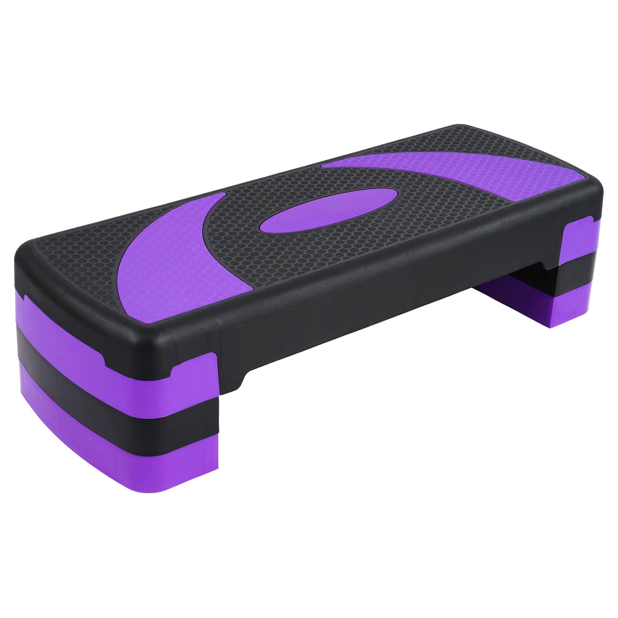 Front. BalanceFrom Fitness - BalanceFrom Fitness Adjustable Workout Aerobic Step Platform Trainer w/Raisers - Purple.