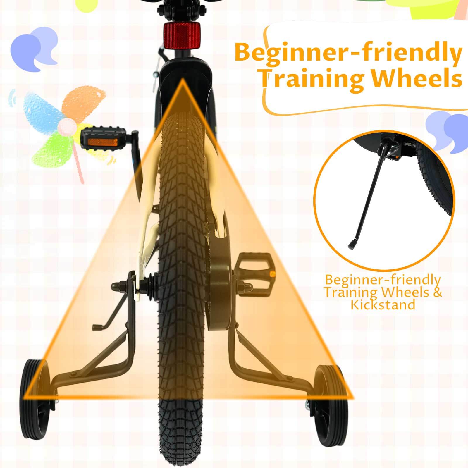 Beginner-friendly Training Wheels

Beginner-friendly Training Wheels & Kickstand