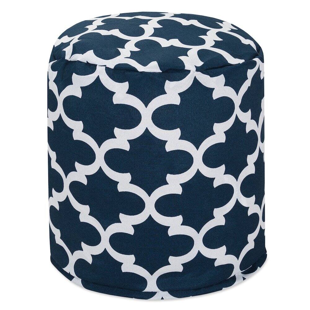 Front. Majestic Home - Pouf Trellis Navy - Blue.