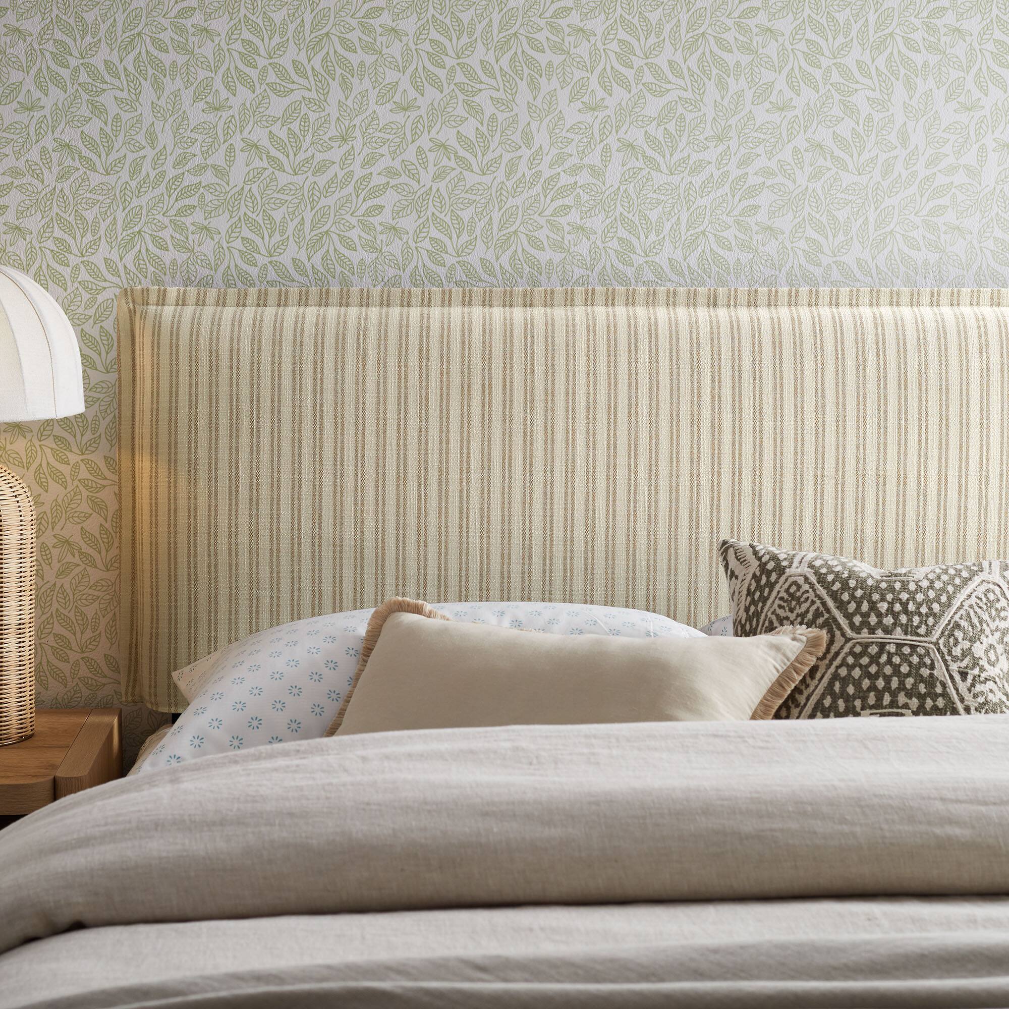 Alt View 1. Modway - Camille Striped Linen Blend Headboard by Modway - Oatmeal Stripe.