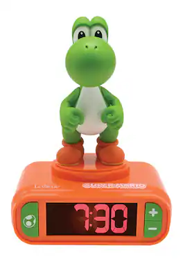 Lexibook - Nintendo Yoshi Alarm Clock with Sounds - Green