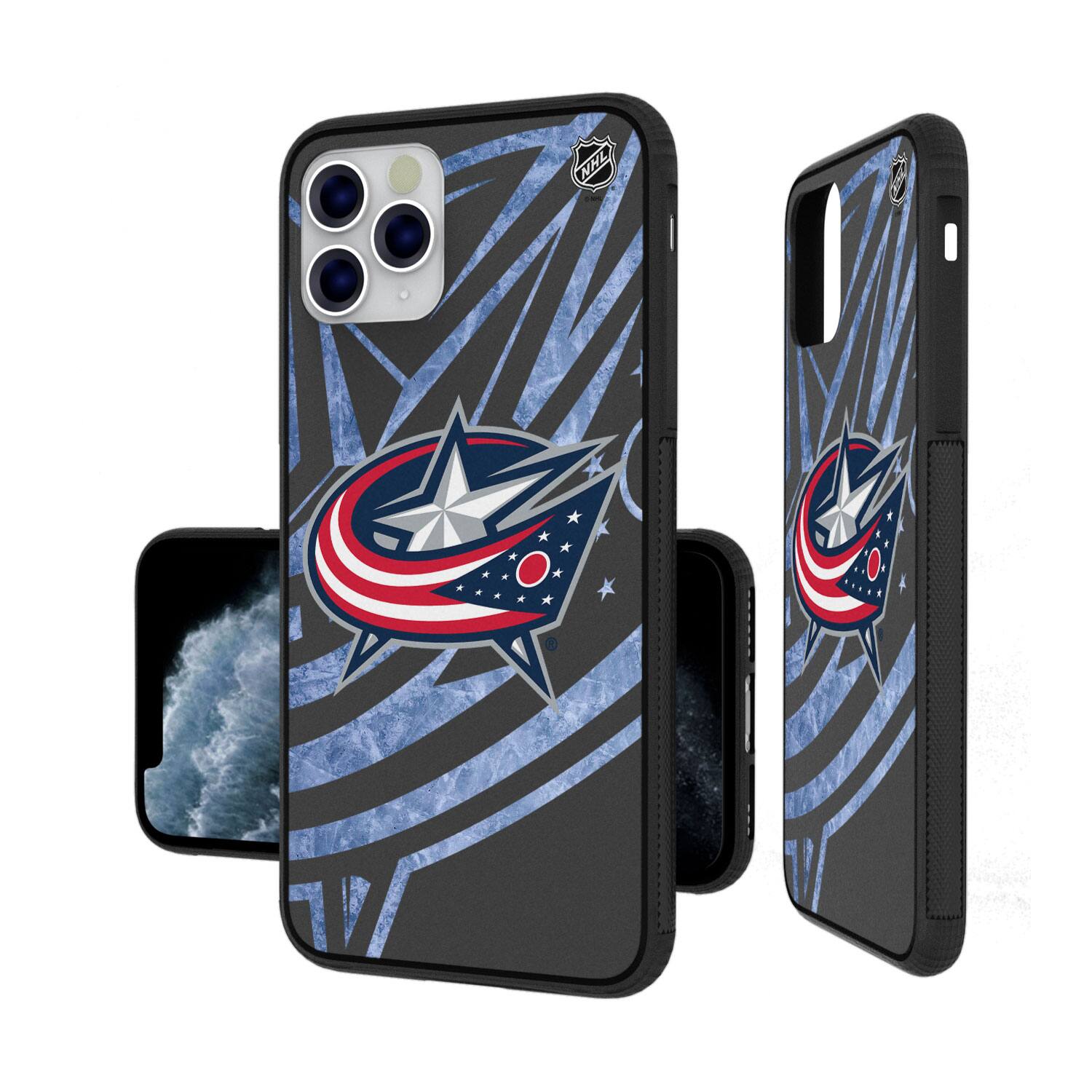 Alt View 3. Keyscaper - Columbus Blue Jackets iPhone Tilt Bump Ice Case - 13 mini - Multicolor.