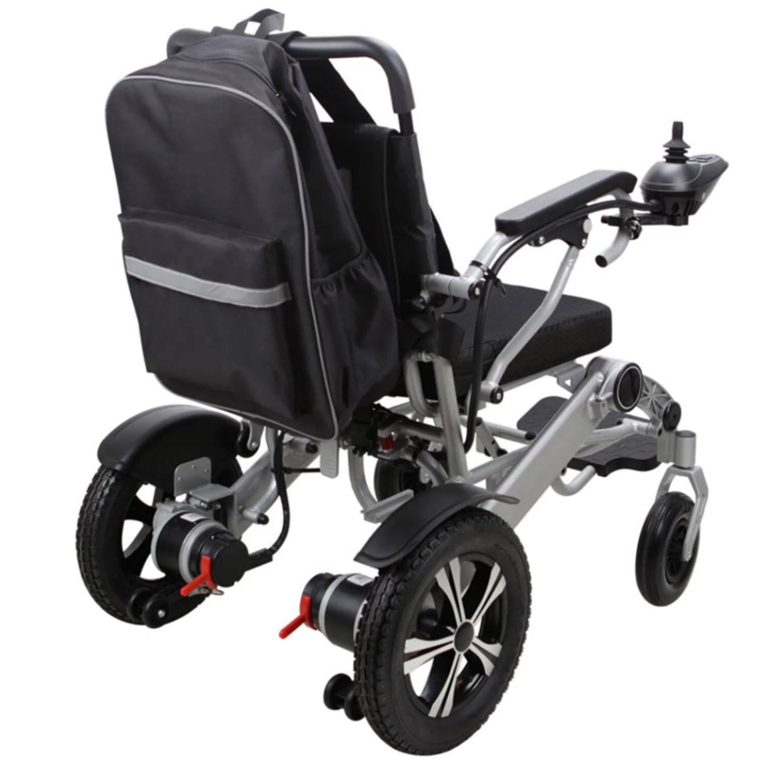 Left. KERDOM - Mobility Electric Wheelchair Universal Accessory - Back Pack Multi Organizer Storage Bag Large Pouch, For Most Models - Black.