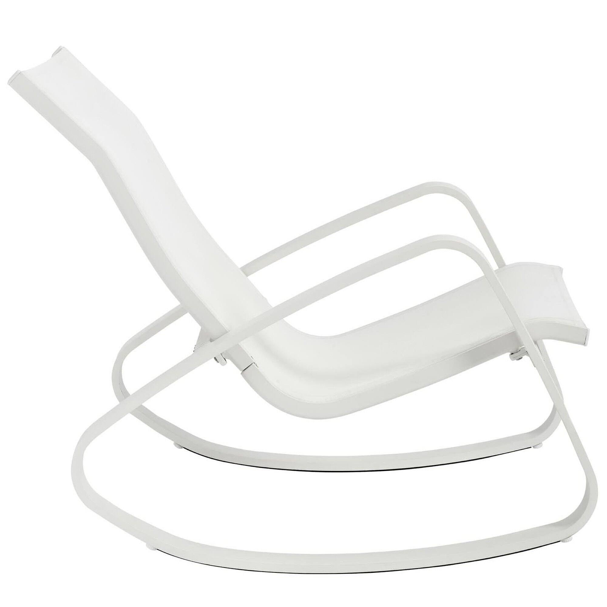 Back. Modway - Traveler Outdoor Patio Mesh Sling Rocking Lounge Chair Set of 2 by Modway - White White.