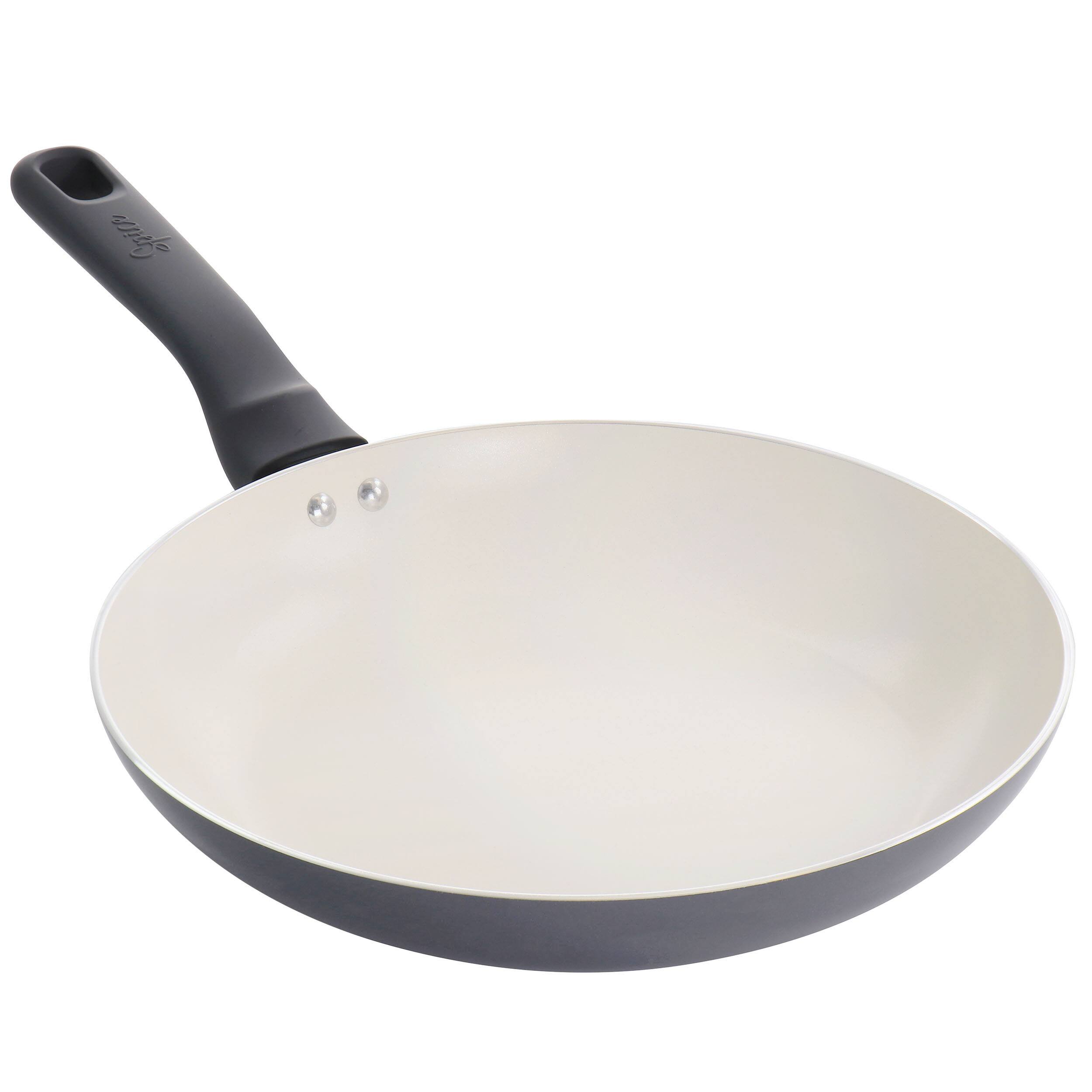 Alt View 1. Spice By Tia Mowry - Spice by Tia Mowry Savory Saffron 2 Piece Ceramic Nonstick Aluminum Frying Pan Set in Grey - Grey.