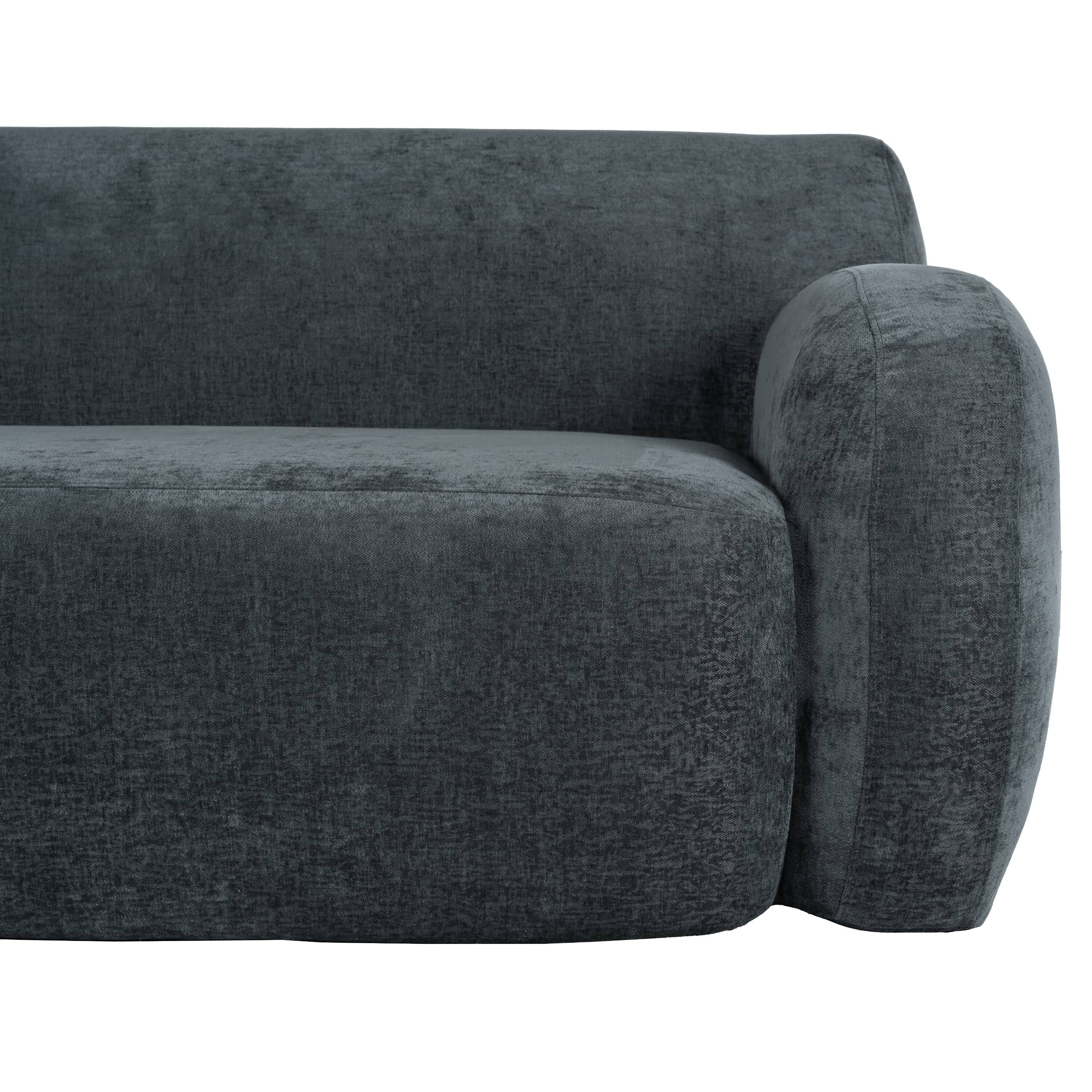Alt View 8. Tiramisubest - 81.5" Minimalist Compression Sofa, Curved Design, 3-Seater Casual Sofa for Living Rooms, Bedrooms, and Apartments,Gray - Gray.