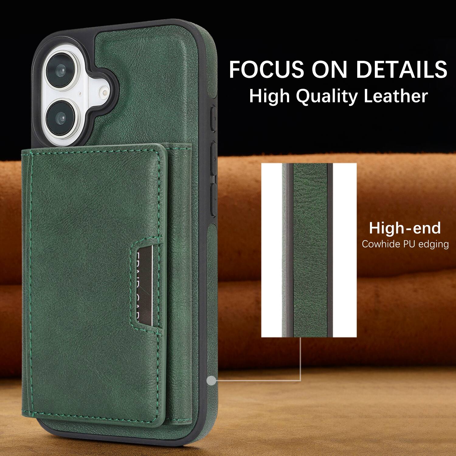 FOCUS ON DETAILS  
High Quality Leather  

High-end Cowhide PU edging