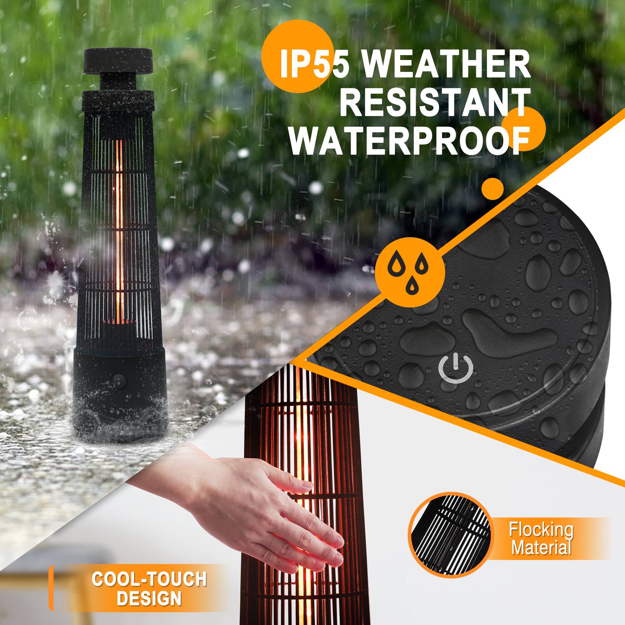 IP55 WEATHER RESISTANT WATERPROOF

COOL-TOUCH DESIGN

Flocking Material