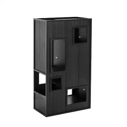 Front. New Age Pet - ECOFLEX Kitty Kase Cat Play Tower Espresso - Espresso.