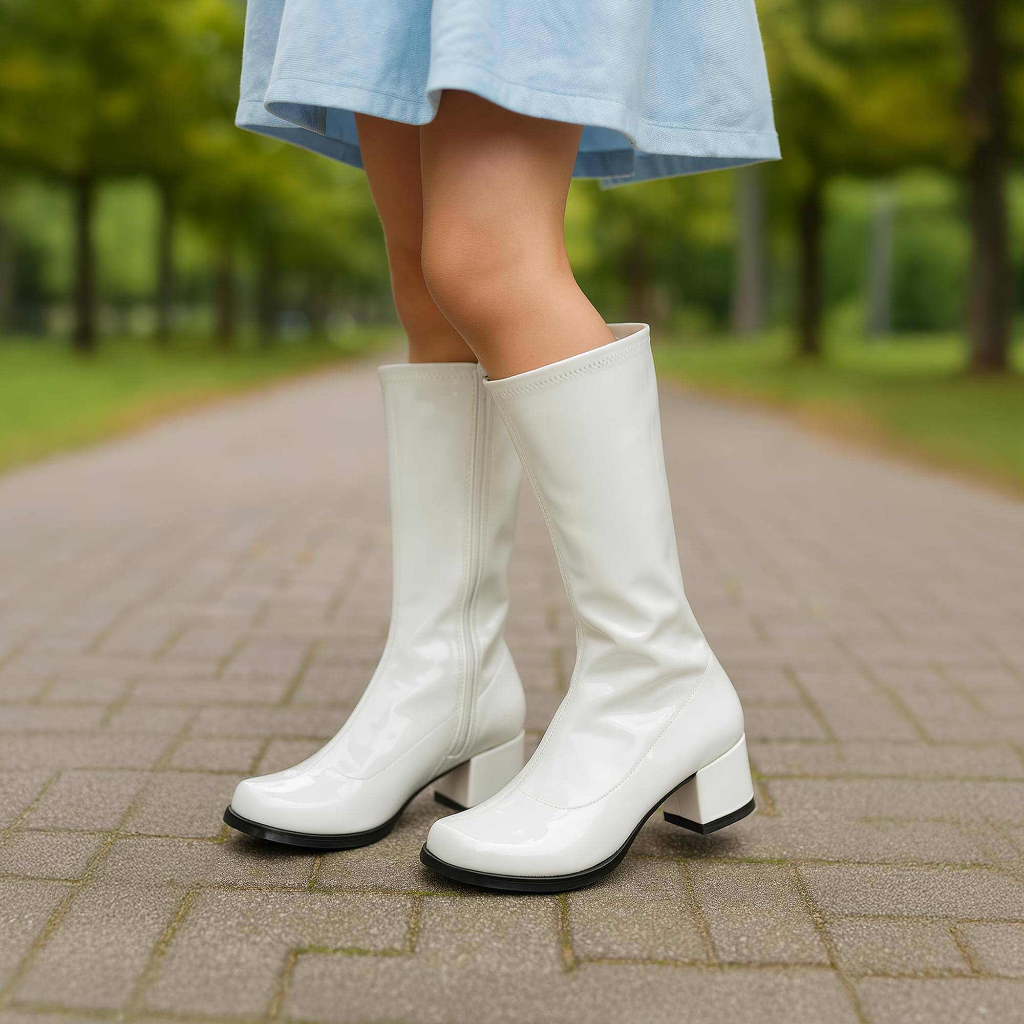 Alt View 10. Ellie Shoes - 1.75" Heel Children's Gogo Boot White X-Small - White.