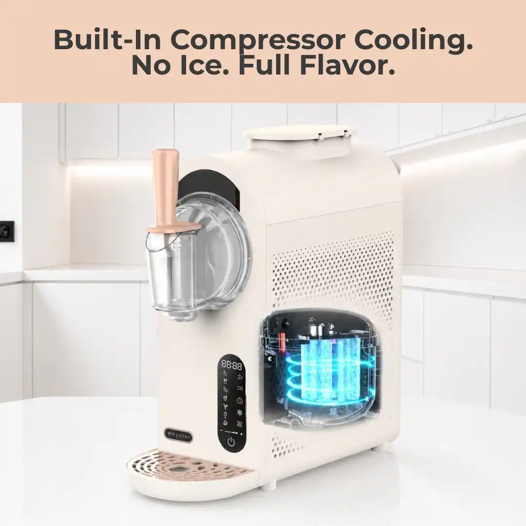 Built-In Compressor Cooling. No Ice. Full Flavor. Whynie 8888 DE 88 8.