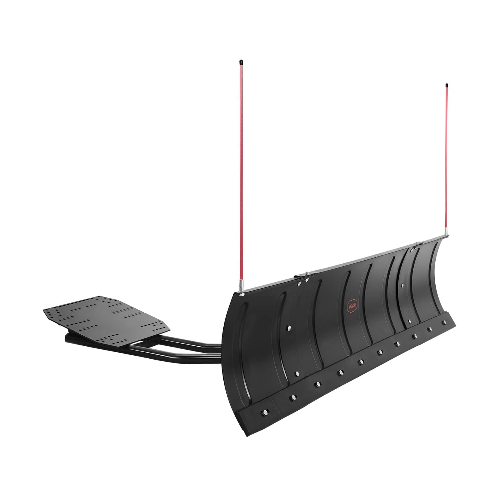 Front. VEVOR - Adjustable Snow Plow Blade, 43 in/72 in Width, Detachable Universal Mount Kit with Rubber Flaps - Black.
