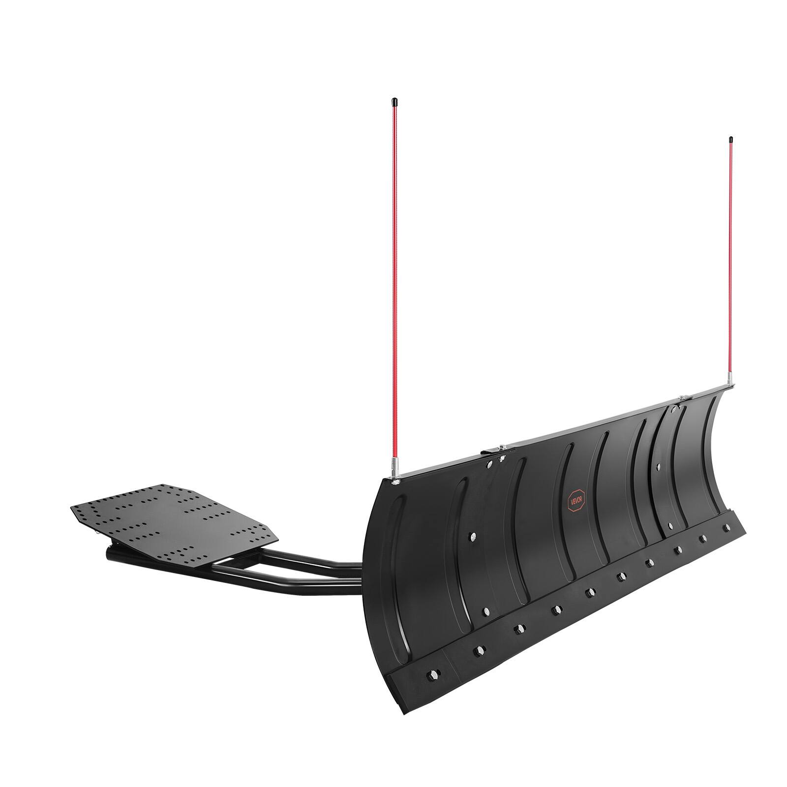 Front. VEVOR - Adjustable Snow Plow Blade, 43 in/72 in Width, Detachable Universal Mount Kit with Rubber Flaps - Black.