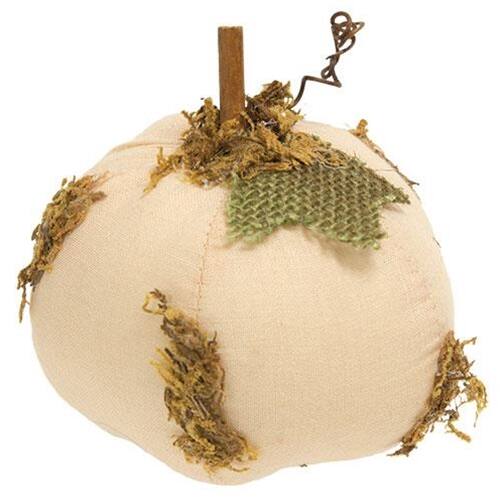 Angle. BreeBe - Mossy Stuffed Pumpkin 3.25" x 3.75" 2 Asstd. - Multi.