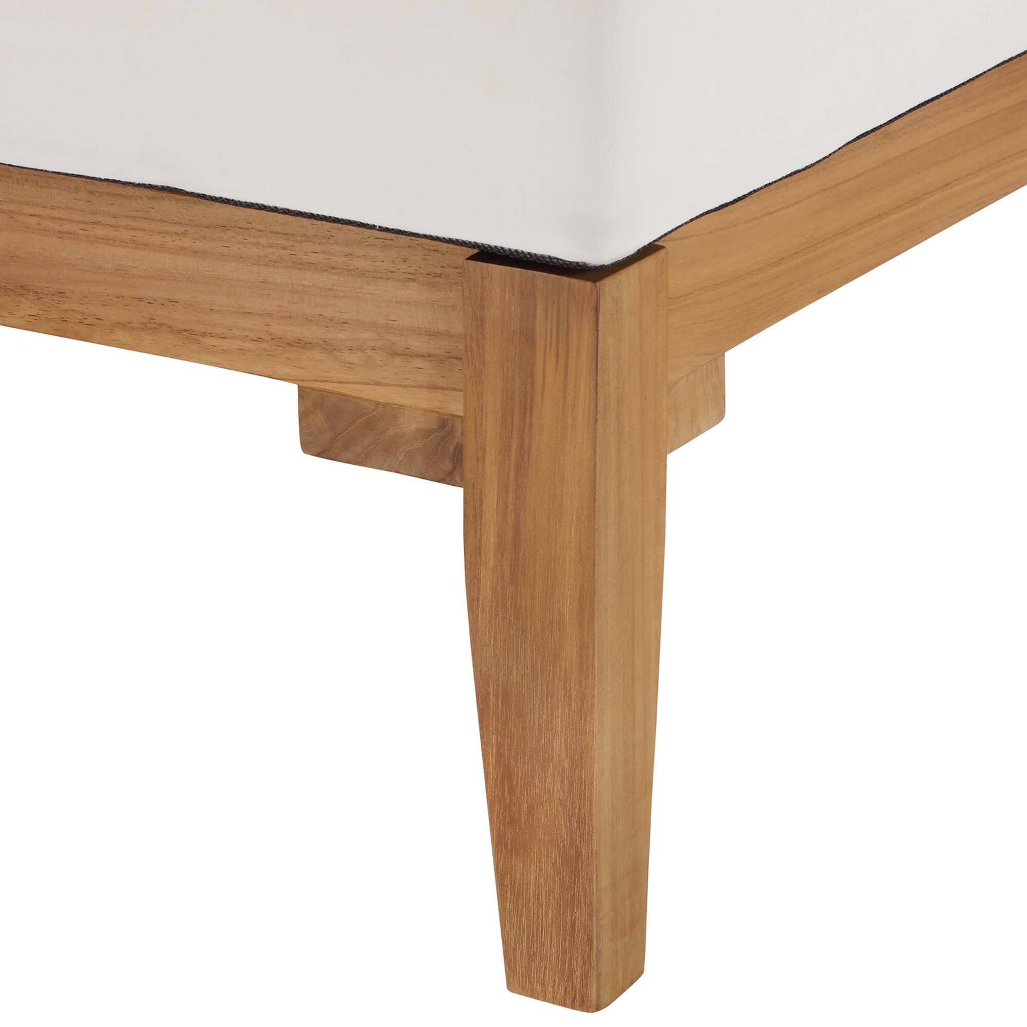 Alt View 3. Modway - Bayport Outdoor Patio Teak Wood Corner Chair by Modway - Natural White.