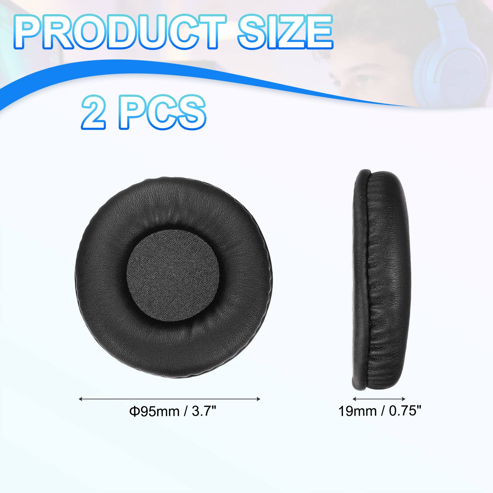 PRODUCT SIZE  
2 PCS  
Φ95mm / 3.7"  
19mm / 0.75"