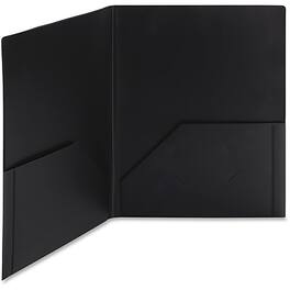Smead - Frame View Poly 2-Pocket Presentation Folder, 5/Box - Black