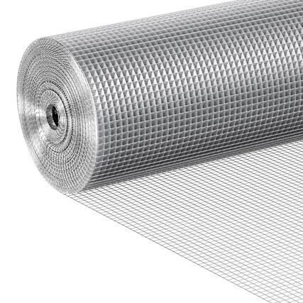 Front. VEVOR - Hardware Cloth 1/4 inch 48 inch x 100 ft 23 Gauge Chicken Wire Fence, Hot-Dip Galvanized After Welding Metal Wire Mesh - Silver.