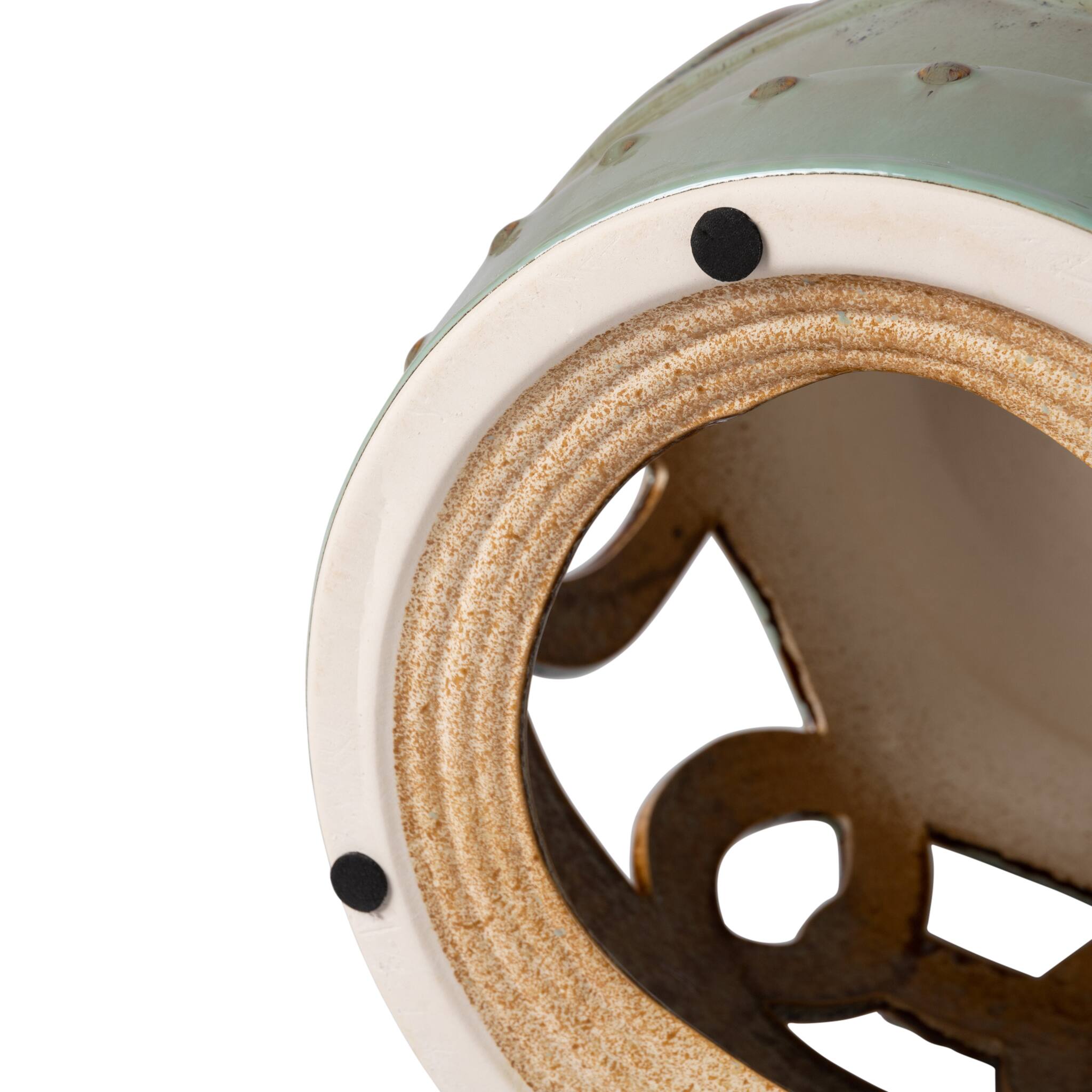 Alt View 14. Patio Sense - Medallion Ceramic Outdoor Garden Stool.