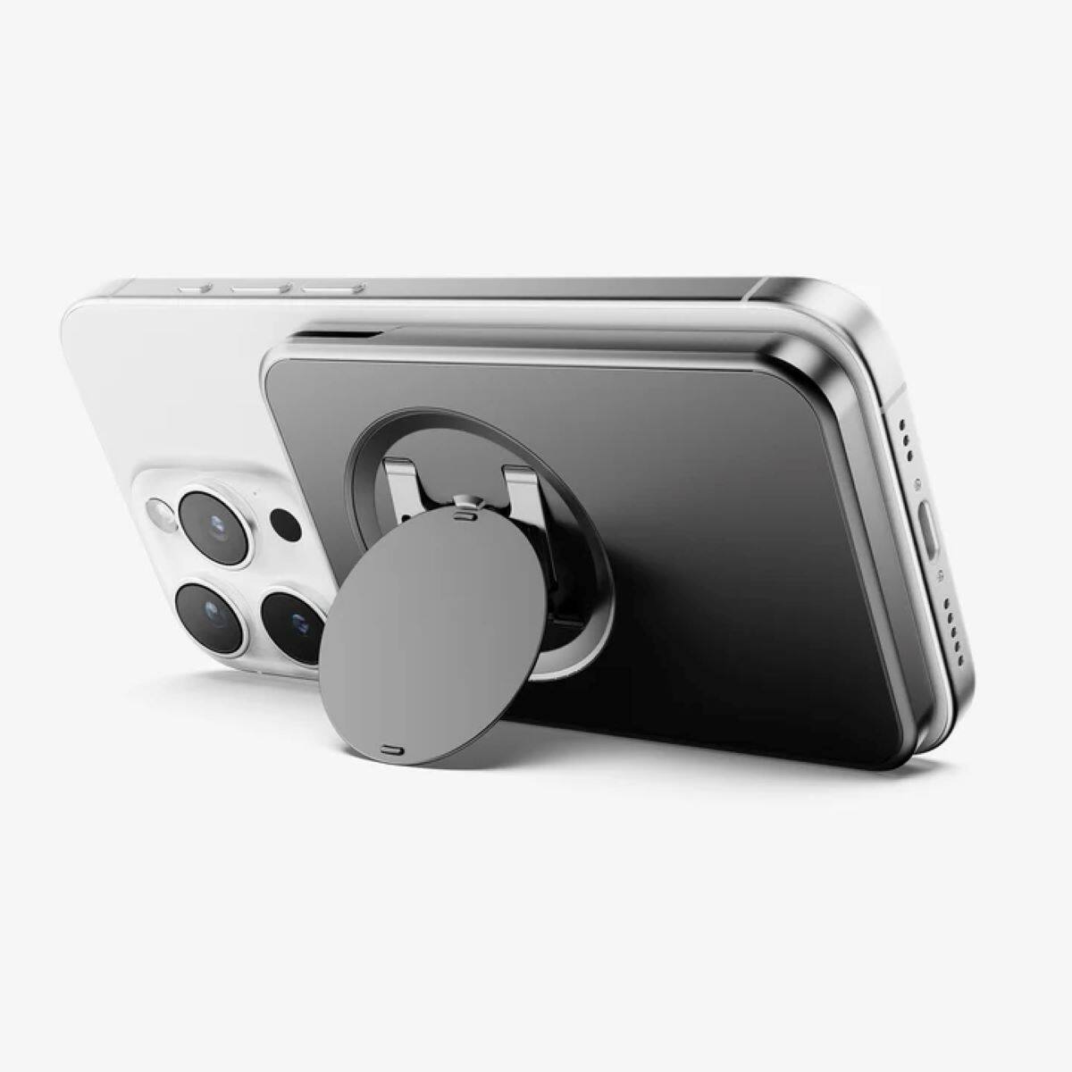 Alt View 1. OhSnap - Snap Grip MagSafe Wallet - Black.