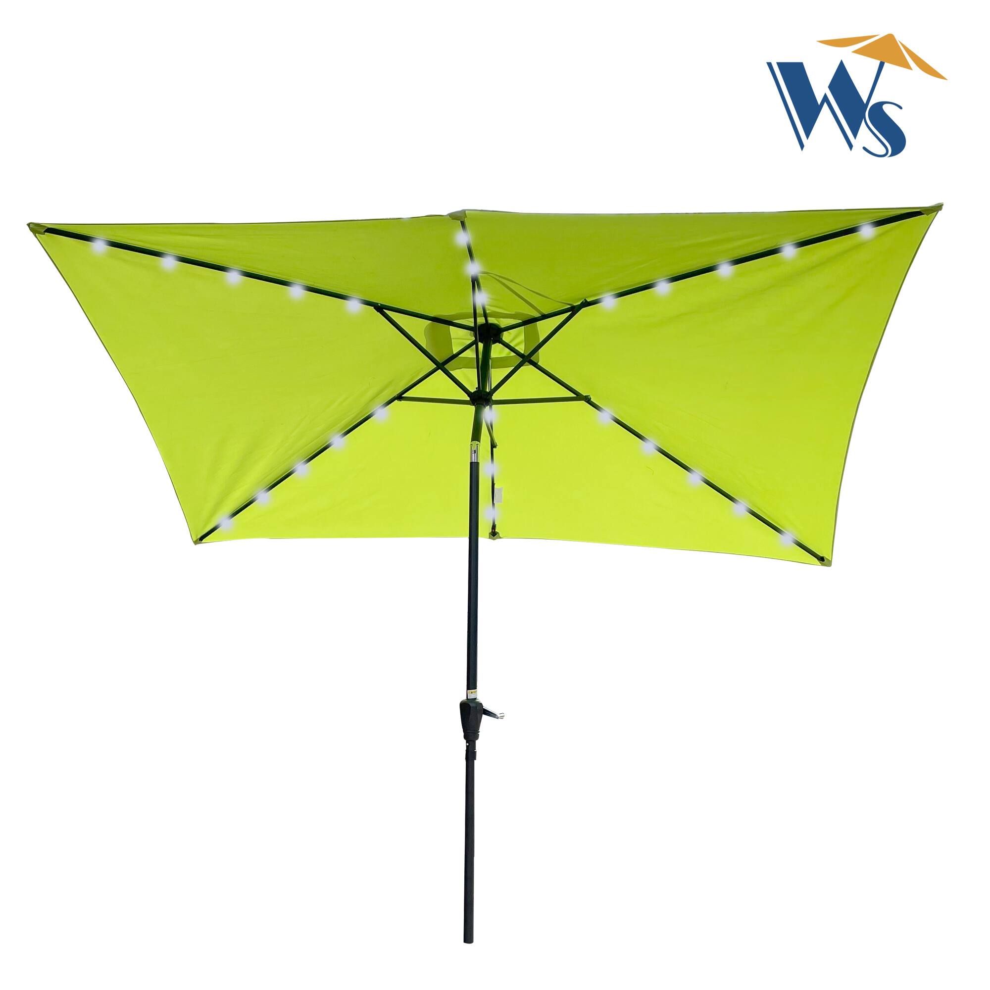 Alt View 2. Loheer - Loheer 10x6.5 ft Rectangular Patio Umbrella Solar LED Lighted Outdoor Pool Umbrella with Crank Push Button Tilt.
