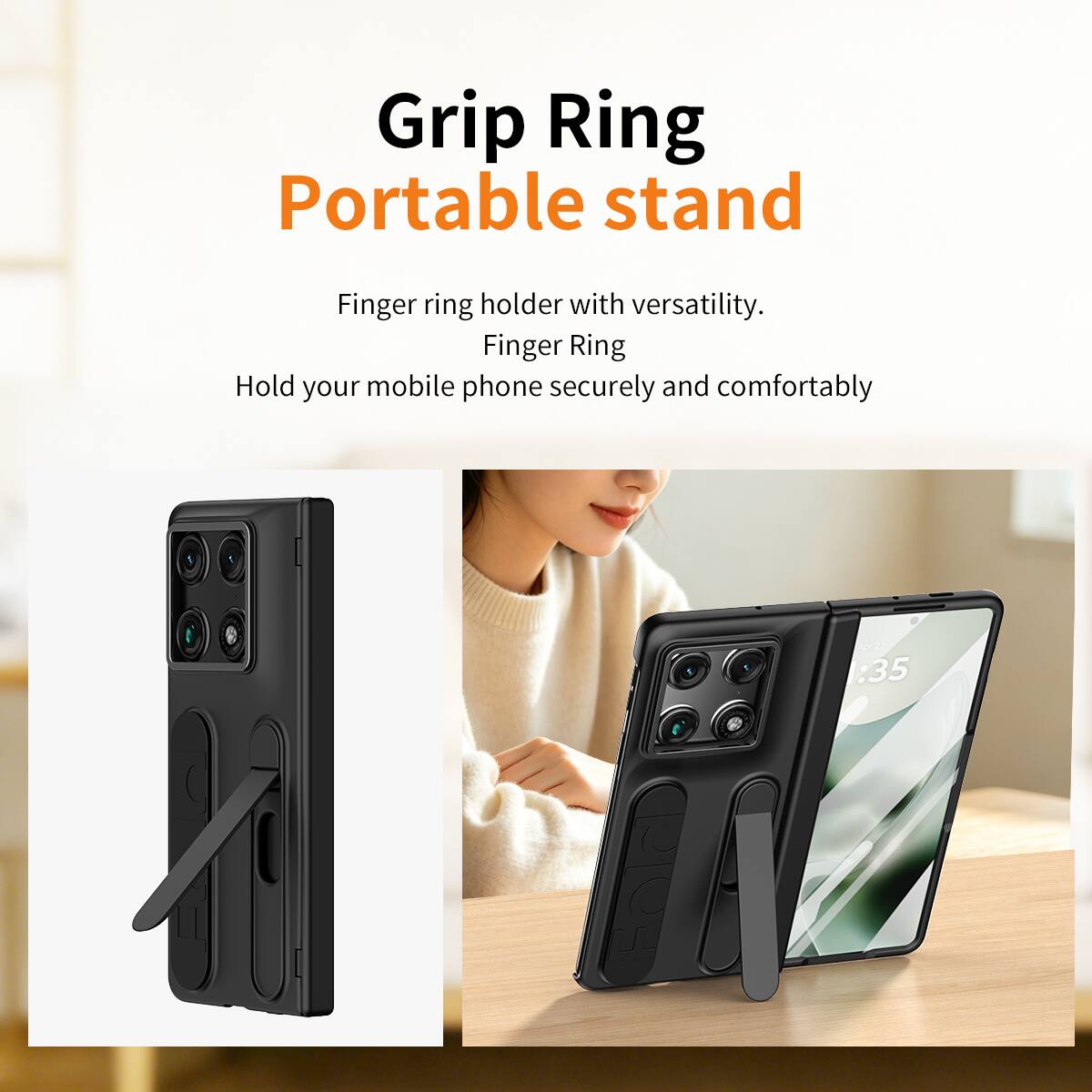 Grip Ring Portable stand

Finger ring holder with versatility. Finger Ring Hold your mobile phone securely and comfortably

A21:35