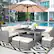 Alt View 1. Costway - 7 PCS Patio Rattan Dining Set Sectional Sofa Couch Ottoman Garden - White.